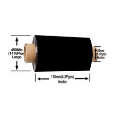 RIBBON CERA 110X450 P/IMPRESORA INDUSTRIAL IMP. CODIGO BARRAS 2000BK11045