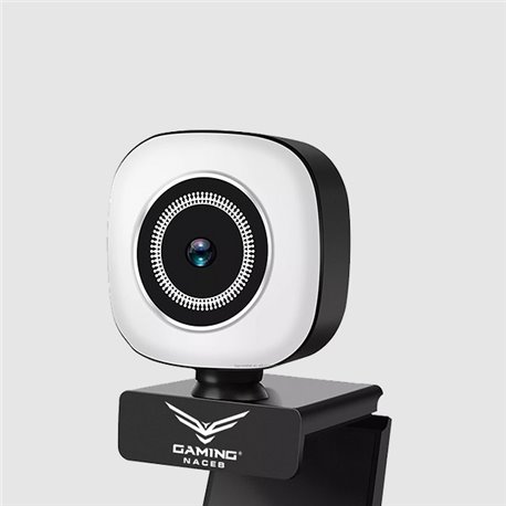CAMARA WEB NACEB 1080P 30FPS CON MICROFONO LUZ LED NEGRA/BLANCO