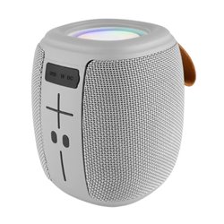 BOCINA PERFECT CHOICE INALAMBRICA NOVEL DRUM 100W PMPO/BLUETOOTH/ RESISTENTE A SALPICADURAS GRIS