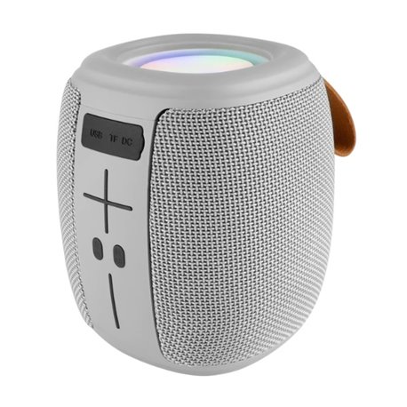 BOCINA PERFECT CHOICE INALAMBRICA NOVEL DRUM 100W PMPO/BLUETOOTH/ RESISTENTE A SALPICADURAS GRIS