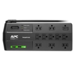 SUPRESOR SURGEARREST APC P11U2 CON 11 NEMA 5-15R 120V 50/60 Hz 15A 2880 JOULES 2 PTOS USB DE CARGA 5V/2.4A TOTAL