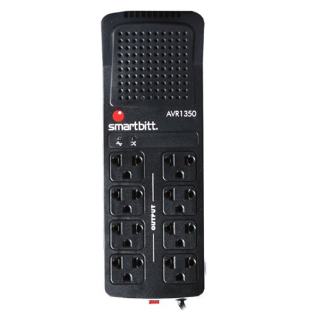 REGULADOR DE VOLTAJE SMARTBITT SBAVR1350 1350VA/ 675W LED INDICADOR 8 NEMA 5-15R 120VCA 60Hz SWITCH ON/OFF