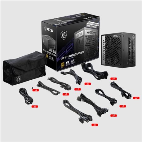 FUENTE MSI 850W MPG A850G PCIE5 FULL MODULAR 80 PLUS GOLD