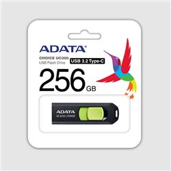 MEMORIA ADATA 256GB USB-C CHOICE UC300 3.2 NEGRO CON VERDE ACHO-UC300-32G-RBKGN