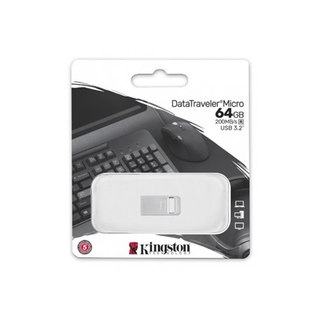 MEMORIA KINGSTON 64GB USB 3.2 GEN 1DATATRAVEL MICRO METAL CASING 200MB/S