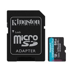 MEMORIA KINGSTON 64GB MICRO SD CANVAS GO PLUS 170R 2A 3U 170MB/S SDCG3/64GB
