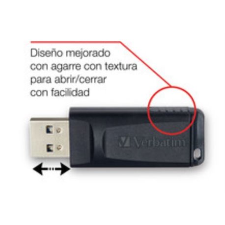 MEMORIA VERBATIM 32GB RETRACTIL VB98697 NEGRA USB2.0