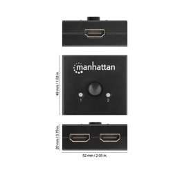 SWITCH HDMI MANHATTAN 2 PUERTOS BIDIRECCIONAL 4K