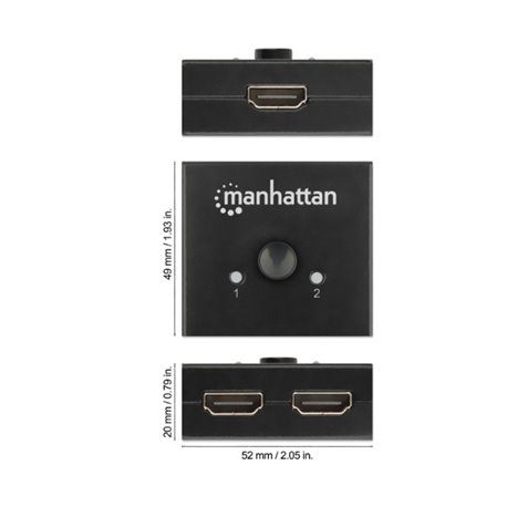 SWITCH HDMI MANHATTAN 2 PUERTOS BIDIRECCIONAL 4K