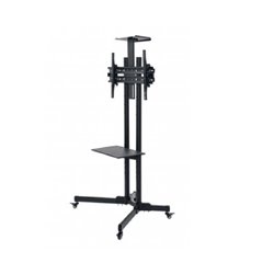 SOPORTE MANHATTAN PARA TV DE CARRITO 32 A 65 PULG 55KG CON INCLINACION ALTURA AJUSTABLE ESTANTES PARA CAMARAS CONSTRUCCION ACERO