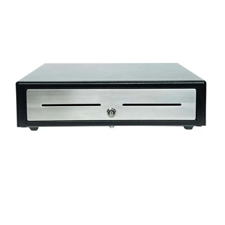 CAJON DE DINERO STAR MICRONICS CD4-1616BK58-52 5 BILLETES 8 MONEDAS 2 RANURA DE MEDIOS ACCIONADO POR LA IMPRESORA NEGRO