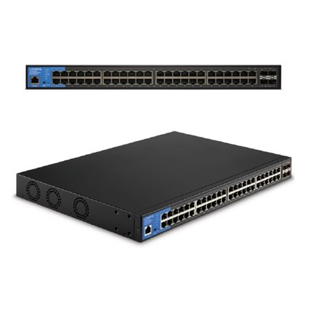 SWITCH LINKSYS ADMINISTRABLE LGS352MPC 48 PUERTOS GIGABIT PoE 802.3at/af+ (740W MAX TOTAL) 4 PTOS 10G SFP+