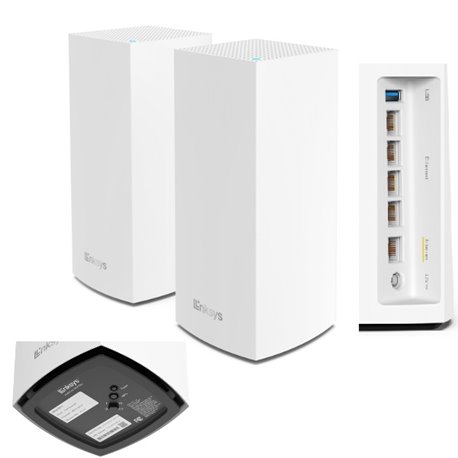 SISTEMA ATLAS LINKSYS WI-FI 6E MX8502 MESH 2-PIEZAS AXE8400 TRI BANDA 6GHz + 5GHz + 2.4GHz POR PIEZA MU-MIMO 4X4