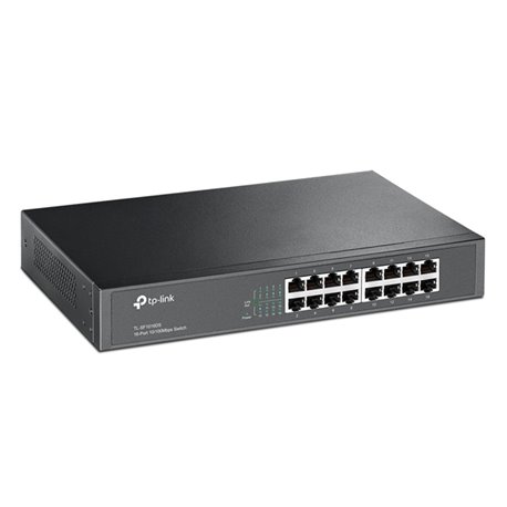 SWITCH TP-LINK TL-SF1016DS METALICO 16 PUERTOS 10/100M NO ADMINISTRABLE DE ESCRITORIO Y PARA MONTAJE EN RACK