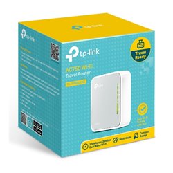 ROUTER INALAMBRICO TP-LINK TL-WR902AC WI-FI 5 AC750 COMPACTO P/ VIAJE 1 RJ45 10/100 1 USB 2.0 AP/EXTENSOR/HOTSPOT