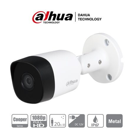 CAMARA DAHUA BULLET 2MPX LENTE 2.8MM IR 20 MTS METALICA EXT- INT HAC-B2A21-28 /100 GDS APERT. IP67
