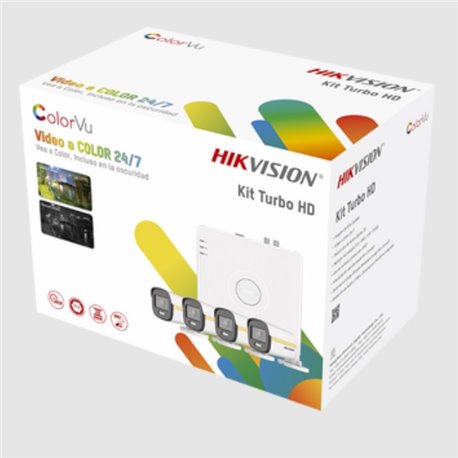 KIT DVR HIKVISION 4 CANALES TURBO HD 1080P/ 4 CAMARAS BALA COLOVU/ FUENTE DE PODER Y ACCESORIOS