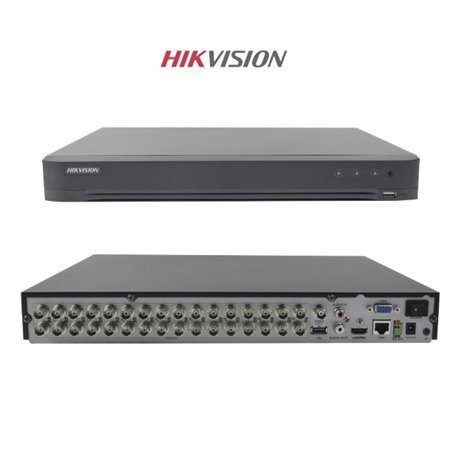 DVR HIKVISION 32 CANALES 4 MEGAPIXELES TURBOHD +8 CANALES IP / / 2 BAHIAS DE DISCO DURO/ 32 CANAL DE AUDIO POR COAXITRON