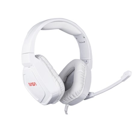 AUDIFONO DIADEMA ALAMBRICO TECHZONE NASA GAMER BLANCO RGB 3.5MM/USB C/ MICROFONO