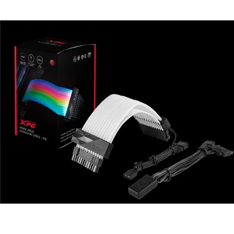CABLE DE EXTENSION ADATA XPG PARA MOTHERBOARD ATX 24 PIN LED ARGB 16AWG CONTROL DE EFECTOS FIBRA OPTICA