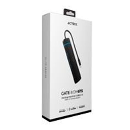 HUB USB C 8 EN 1 GATE 8 DH675 ACTECK / 4K HDMI + ETHERNET 1000 MBPS + 3XUSB A 3.0 + SD/TF + USB C PD CHARGING 80W NEGRO / ELITE 
