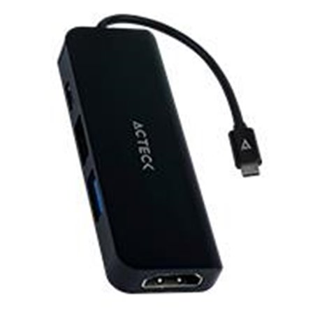 HUB USB C 4 EN 1 ACTECK DH645 / HDMI / 1X USB A 3.1 / 1X USB A 2.0 / USB C / NEGRO / AC-934640