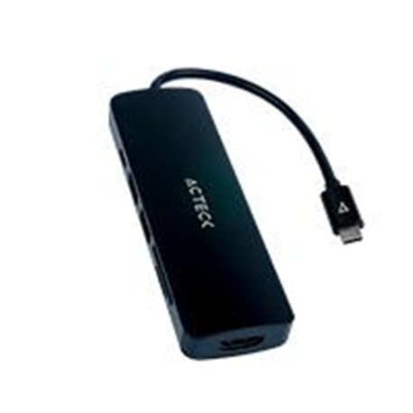 HUB USB C 6 EN 1 ACTECK DH660 / 4K HDMI / 1X USB A 3.0 / 1X USB A 2.0 / TF2.0 / SD2.0 / NEGRO / AC-934619