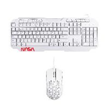 TECLADO/MOUSE ALAMBRICO NASA BY TECHZONE NS-GC01 LED RGB BLANCO