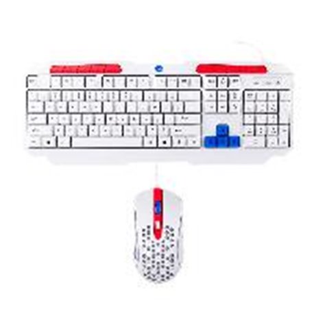 TECLADO/MOUSE ALAMBRICO NASA BY TECHZONE NS-GC02 LED RGB BLANCO