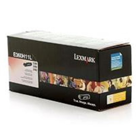 TONER LASER LEXMARK / COLOR NEGRO / ALTO RENDIMIENTO / E360H11L / HASTA 9,000 PAGINAS / 5% DE COBERTURA / P/MODELOS: E460DN, E36