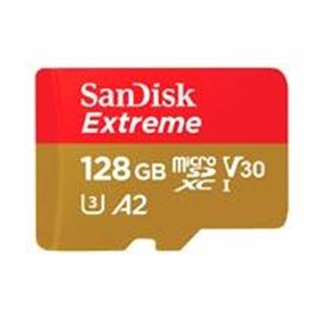 MEMORIA SANDISK EXTREME 128GB MICRO SDXC 190MB/S 4K CLASE 10 A2 V30 C/ADAPTADOR