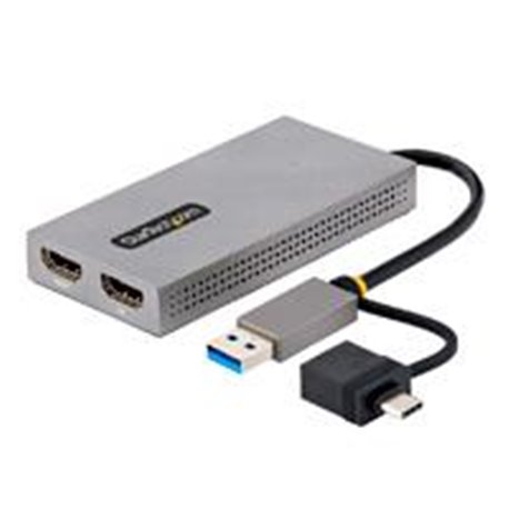 107B-USB-HDMI ADAPTADOR DE USB 3.0 A HDMI DOBLE, USB A/C A 2 PANTALLAS HDMI , DONGLE USB-A A C, CABLE DE 11CM, WIN/MAC - STARTEC