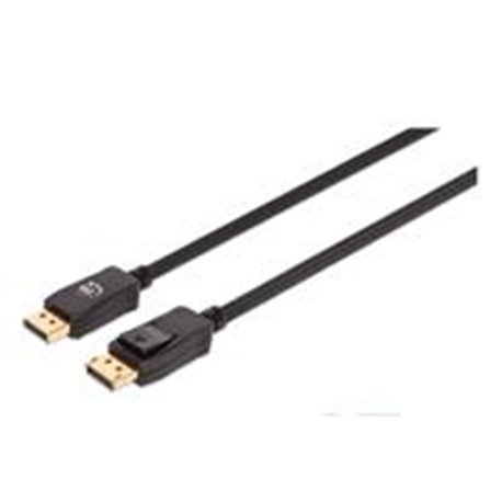 353618 CABLE DISPLAYPORT,MANHATTAN,353618, V1.4 M-M 2.0M NEGRO 8K60HZ,CHAPADOS EN ORO