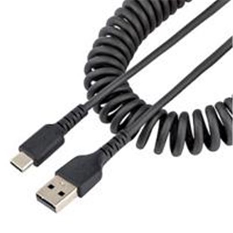 R2ACC-50C-USB-CABLE CABLE DE 50CM DE CARGA USB A A USB C, CABLE USB TIPO C EN ESPIRAL DE CARGA RAPIDA, CABLE USB 2.0 A A USBC NE