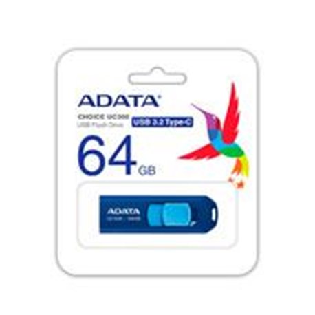 ACHO-UC300-64G-RNB/BU MEMORIA ADATA 64GB USB TIPO C UC300 RETRACTIL AZUL MARINO