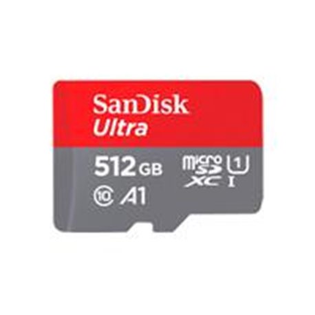 SDSQUAC-512G-GN6MA MEMORIA SANDISK 512GB MICRO SDXC ULTRA 150MB/S CLASE 10 C/ADAPTADOR