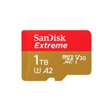 SDSQXAV-1T00-GN6MA MEMORIA SANDISK EXTREME 1TB MICRO SDXC 190MB/S 4K CLASE 10 A2 V30 C/ADAPTADOR
