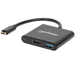 DOCKING MANHATTAN USB C 3 PUERTOS HDMI USB C PD/USB V3.2