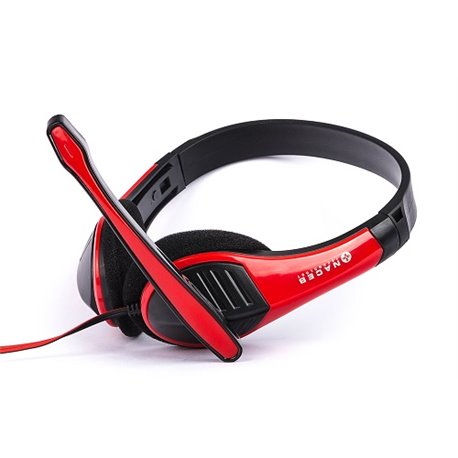 AUDIFONO DIADEMA ALAMBRICO NACEB HIFI ROJO/NGO 3.5MM C/MICROF OMNIDIRECCIONAL