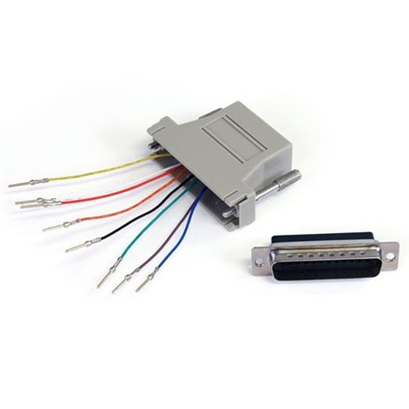 ADAPTADOR PARA TRASFERENCIA DE DATOS STARTECH.COM-1XDB-25 MACHO- 1X RJ-45 HEMBRA GRIS
