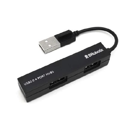 HUB BROBOTIX USB V2.0 4 PUERTOS SMALL NEGRO