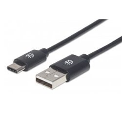 ADAPTADOR MANHATTAN USB-C AM-CM 2M V2 NEGRO