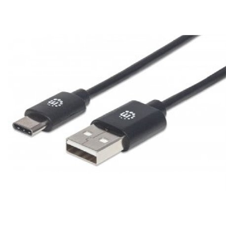 ADAPTADOR MANHATTAN USB-C AM-CM 2M V2 NEGRO