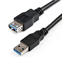 CABLE STARTECH USB 3.0 DE 2M NEGRO EXTENSOR ALARGADOR USB A MACHO A HEMBRA