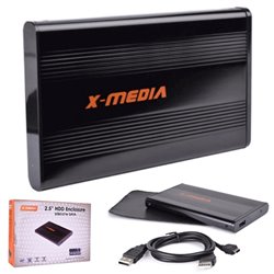 KIT P/CREAR HD 2.5 EXTERNO USB 3.0 TRANSFERENCIA 5Gbps S-ATA NEGRO XMEDIA EN-2200U3-BK