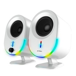 BOCINAS ACTECK EXACT BS630 BLANCO BLUETOOTH 5.0 AUX 3.5MM USB INDICARDOR LED