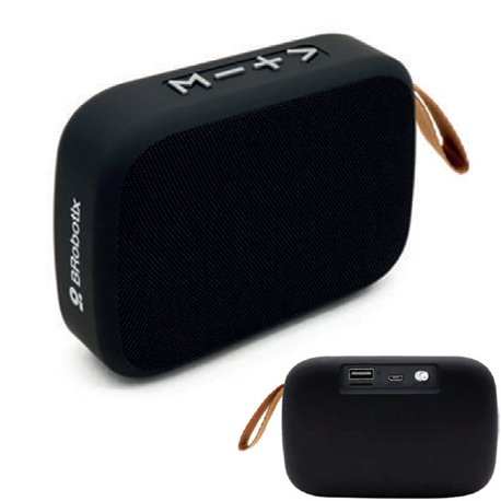 BOCINA BROBOTIX BLUETOOTH FM/USB NEGRO