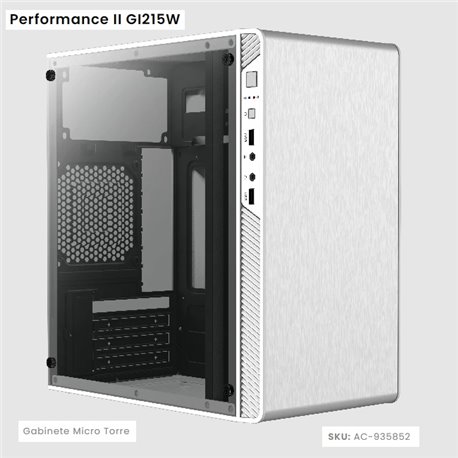 GABINETE ACTECK PERFORMANCE II GI215W BALNCO CON CRISTAL FUENTE 500W MICRO TORRE AC-935852