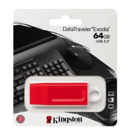 MEMORIA KINGSTON 64GB USB 3.2 GEN 1 EXODIA ROJO KC-U2G64-7GR