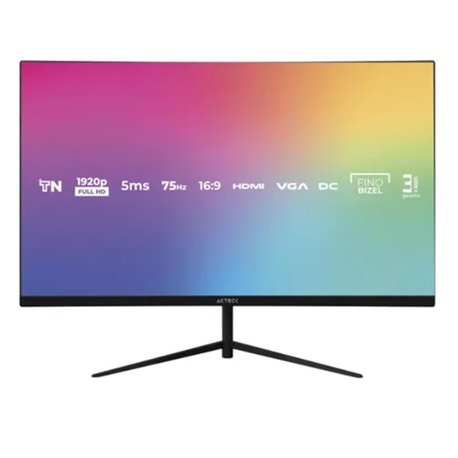 MONITOR ACTECK 27 LED CAPTIVE VIVID SP270 HDMI VGA PLANO 75HZ NEGRO